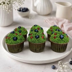 Muffiny zielony mech na śmietance roślinnej - 6 szt.