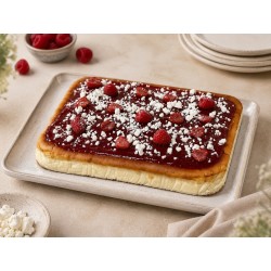 Sernik z malinowym puree